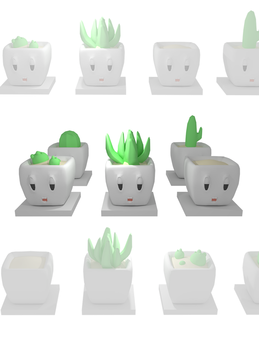Character Plant cute cartoon 3D game game design  Character design  jar