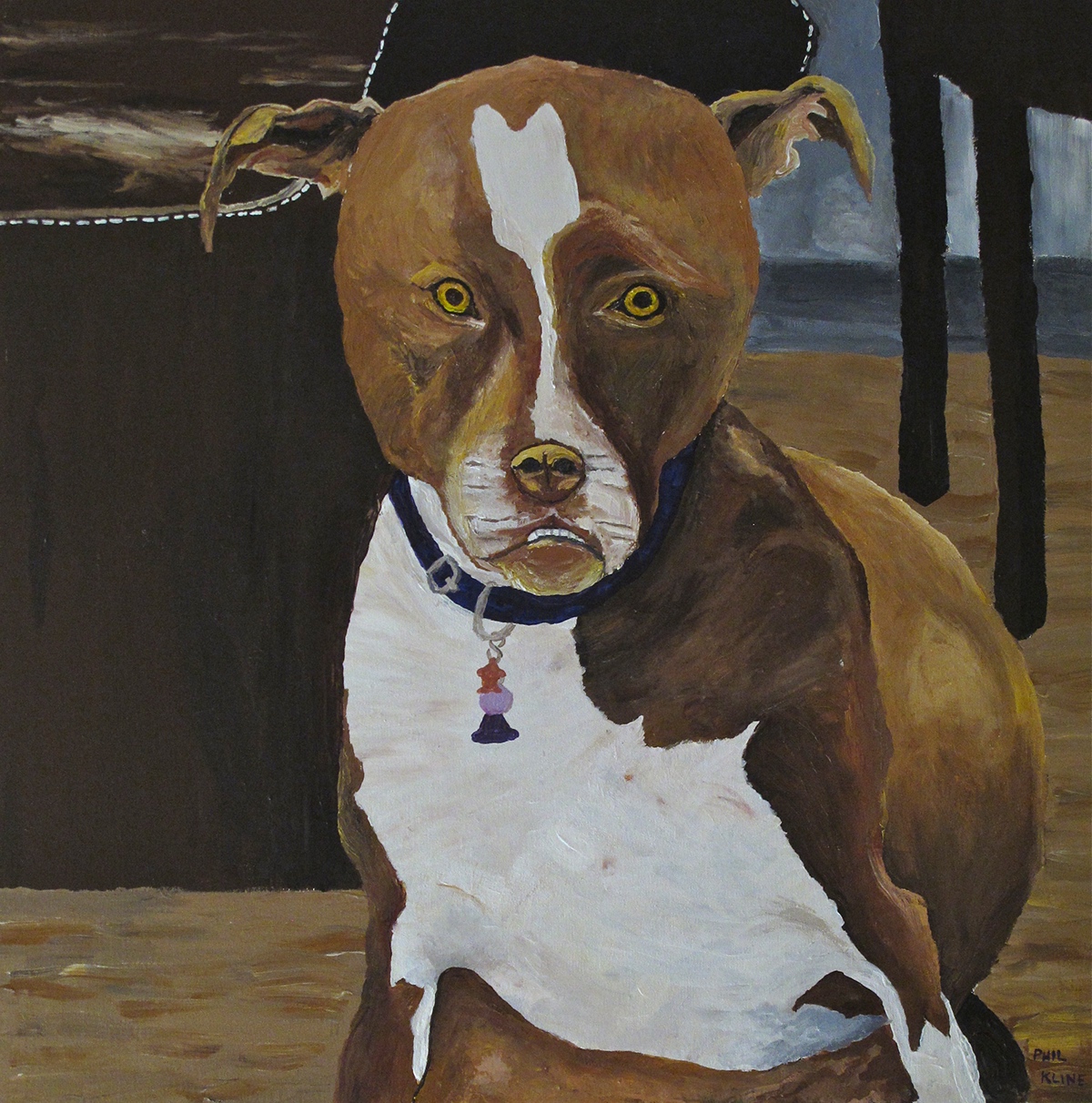 dog art  frank acrylic on canvas painting from photo