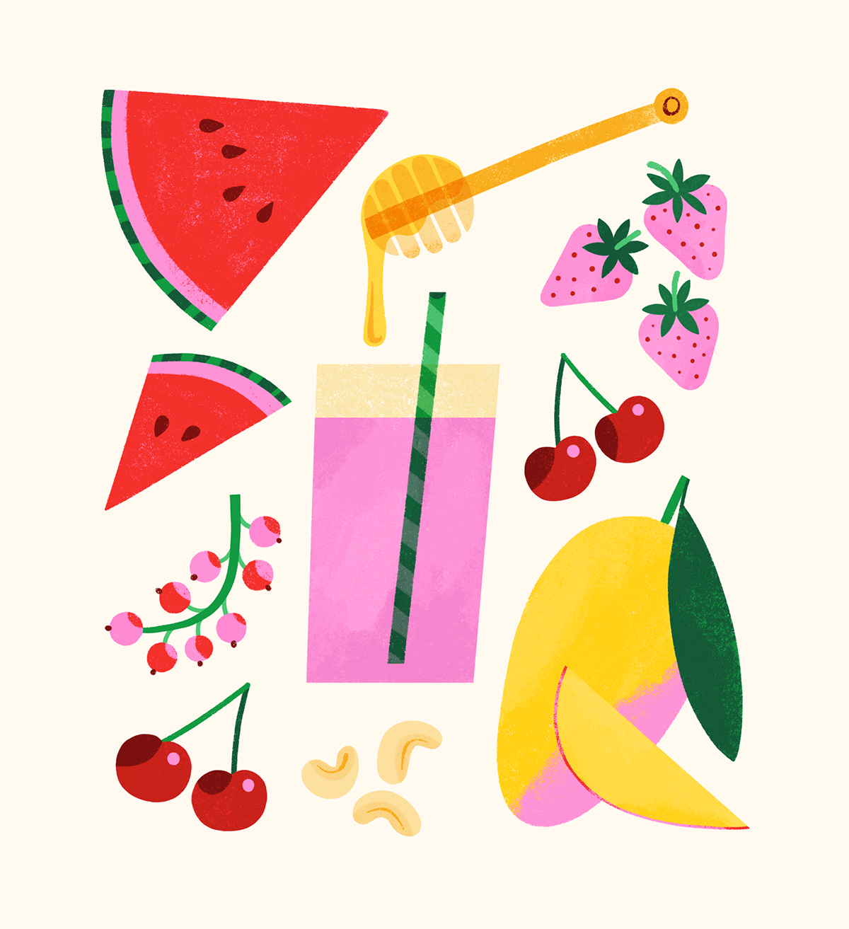 smoothie Fruit vegetable fresh healthy Colourful  food illustration juice vibrant Illustrated Fruit