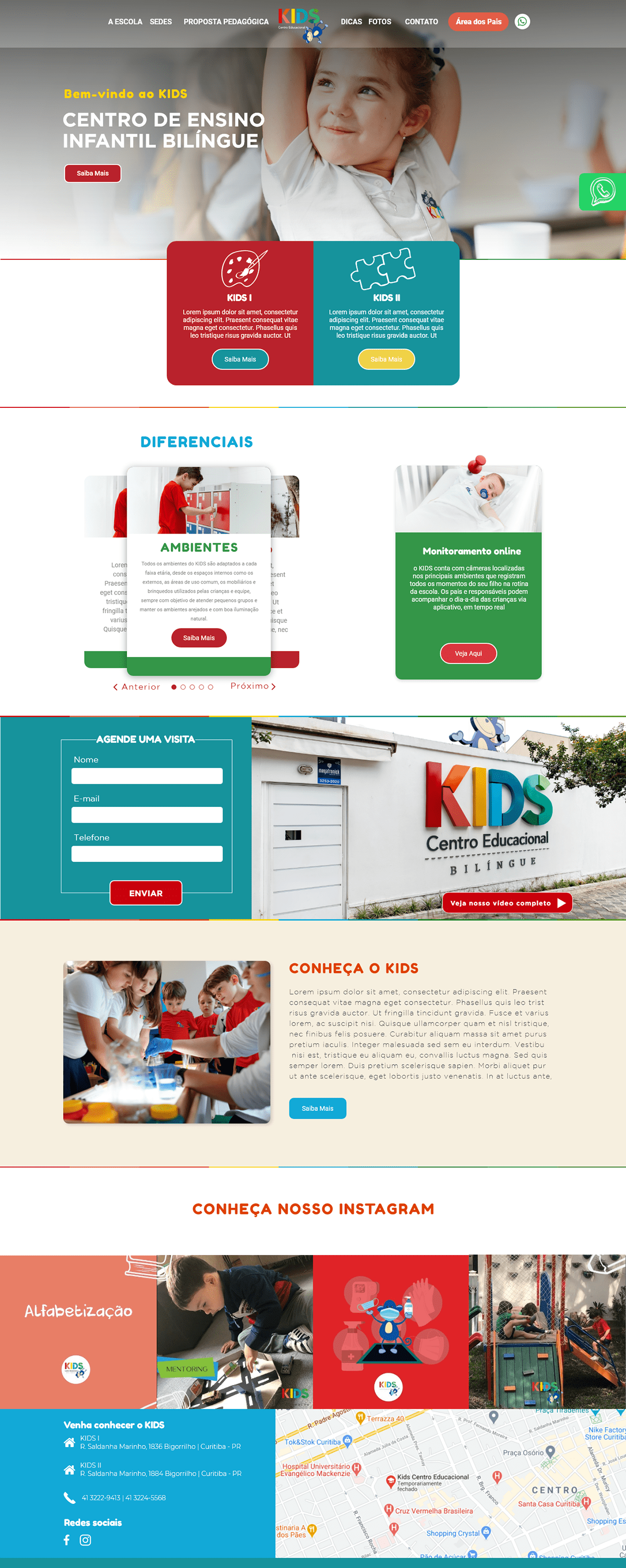 Brasil kindergarten site ui design UX design Webdesign Website wordpress