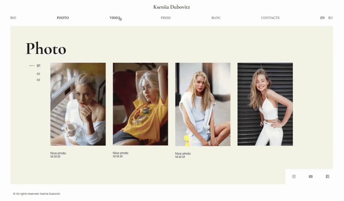 model Fashion  White light Web design clothes Serifs photo portfolio