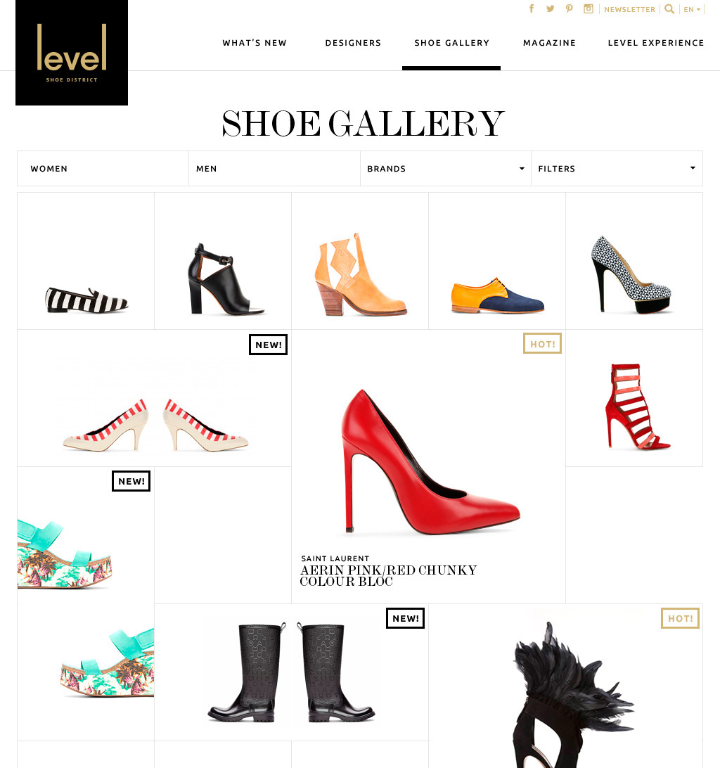 shoes magazine shop shoe gallery Responsive Design grid luxury