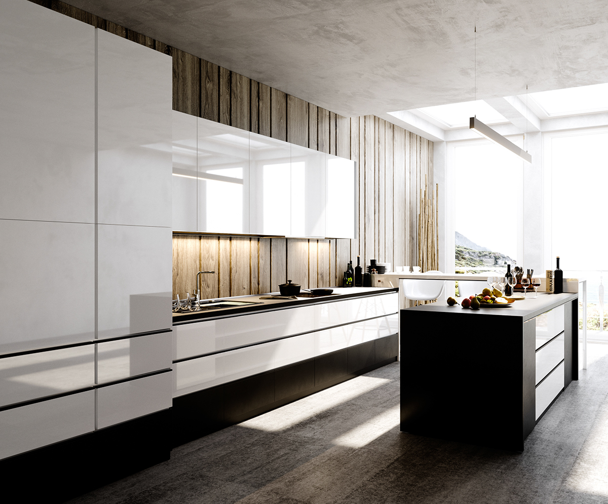 3dsmax visualization architecture CG 3D Interior design modern kitchen Project