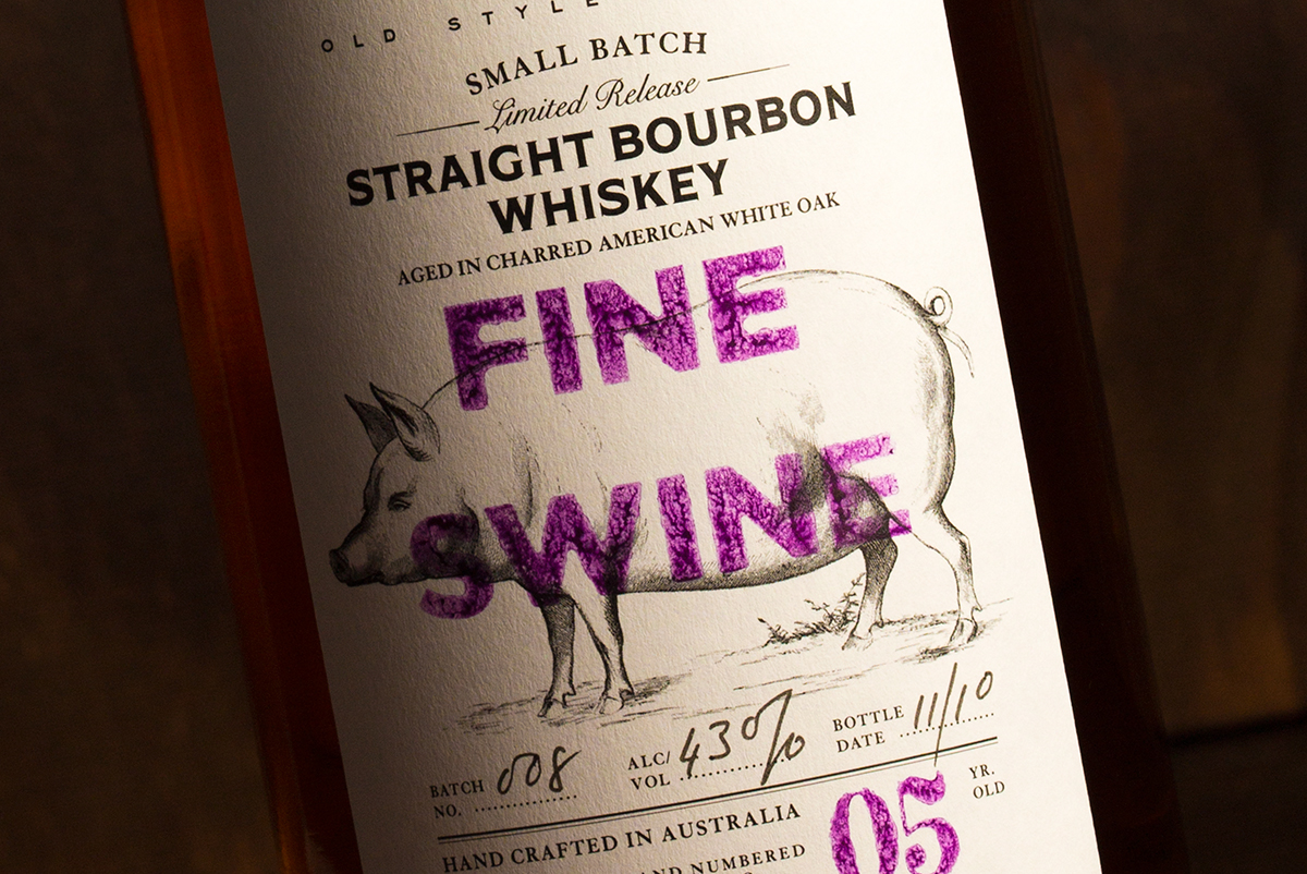 Whiskey history swine fine swine pig traditional american Australia south africa cape town bourbon design premium farm Label