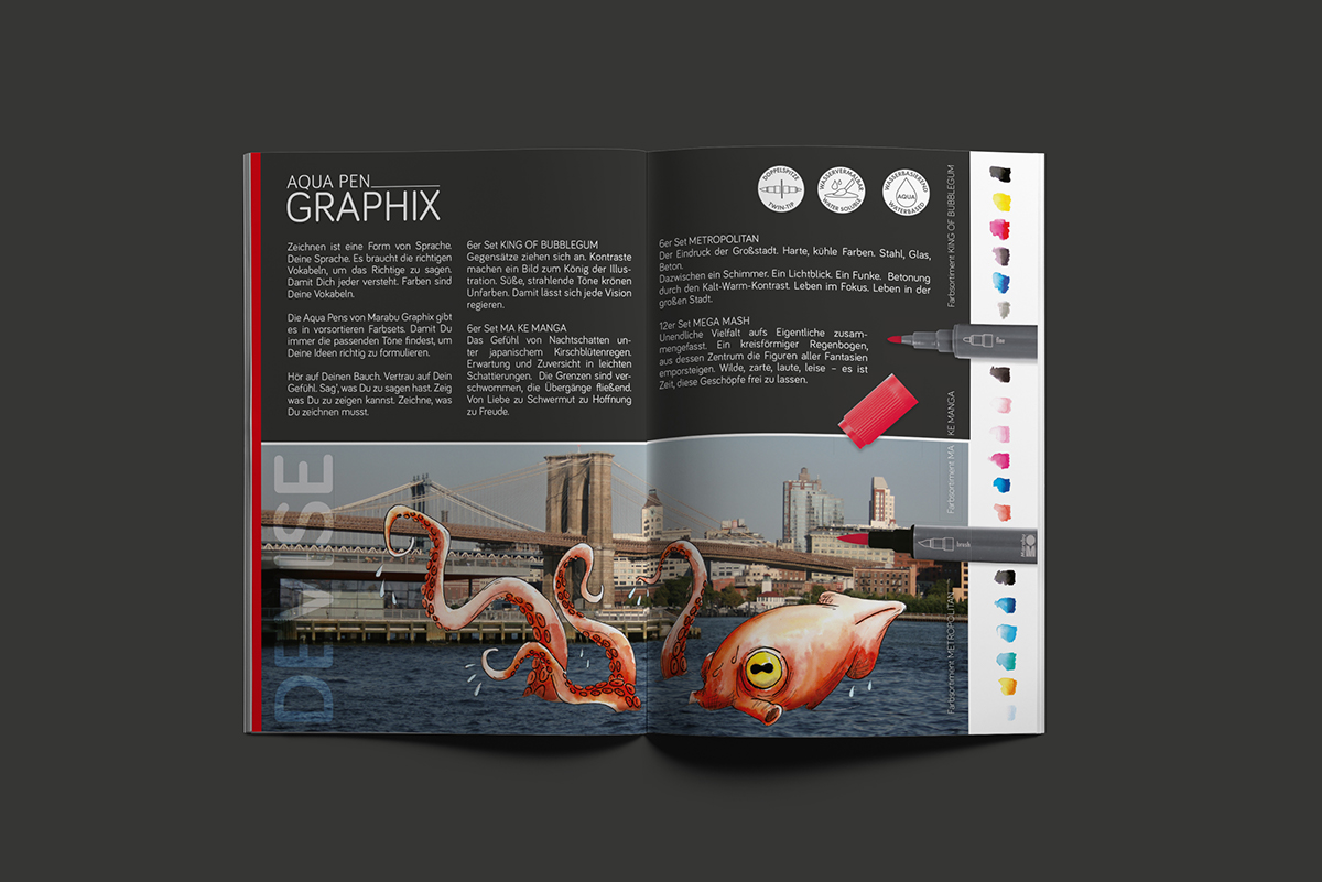 marabu Graphix Tutorials pencils aquapen aquapainting concept