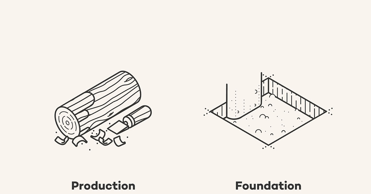 Isometric icons iconset ILLUSTRATION house technical wood construction grid Sauna