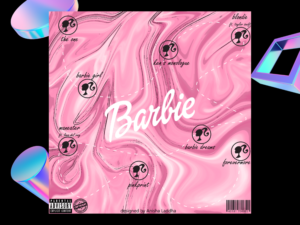 barbie feminism feminist art hyperfeminine Illustrator photoshop pink Vinyl Cover vinyl design vinyl record