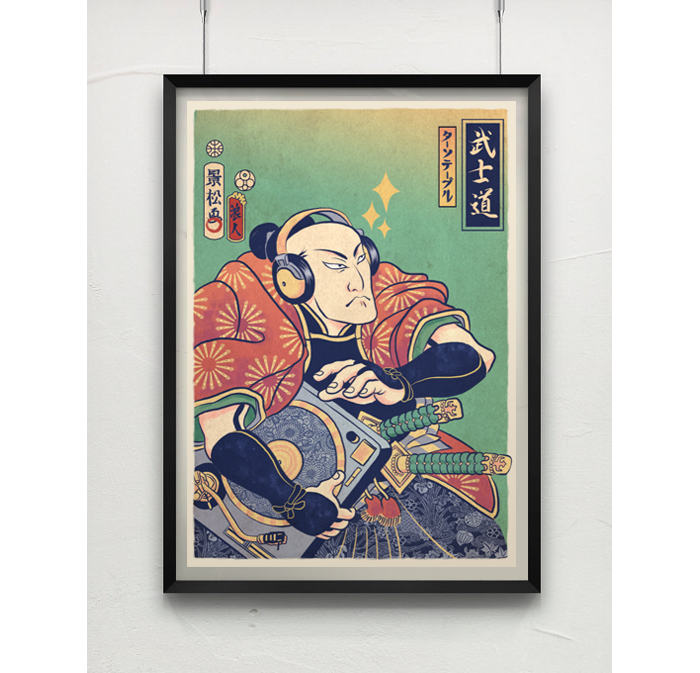 japanese Bushido ukiyoe ukiyo-e print samurai turntable ronin