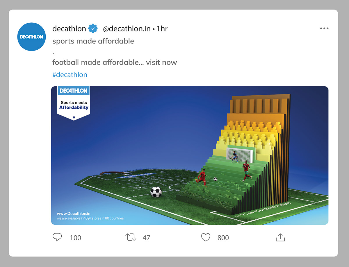3D illustration Advertising  Advertising Campaign campaign decathlon Decathlon India Digital Art  ILLUSTRATION  price tag sports