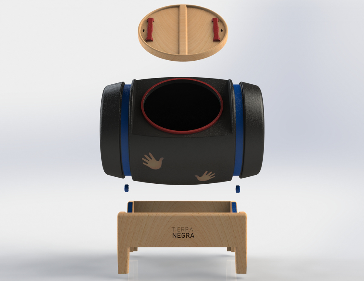 Compostera diseño industrial escuela montessori modelado 3d montessori Renders 3D Tierra Negra