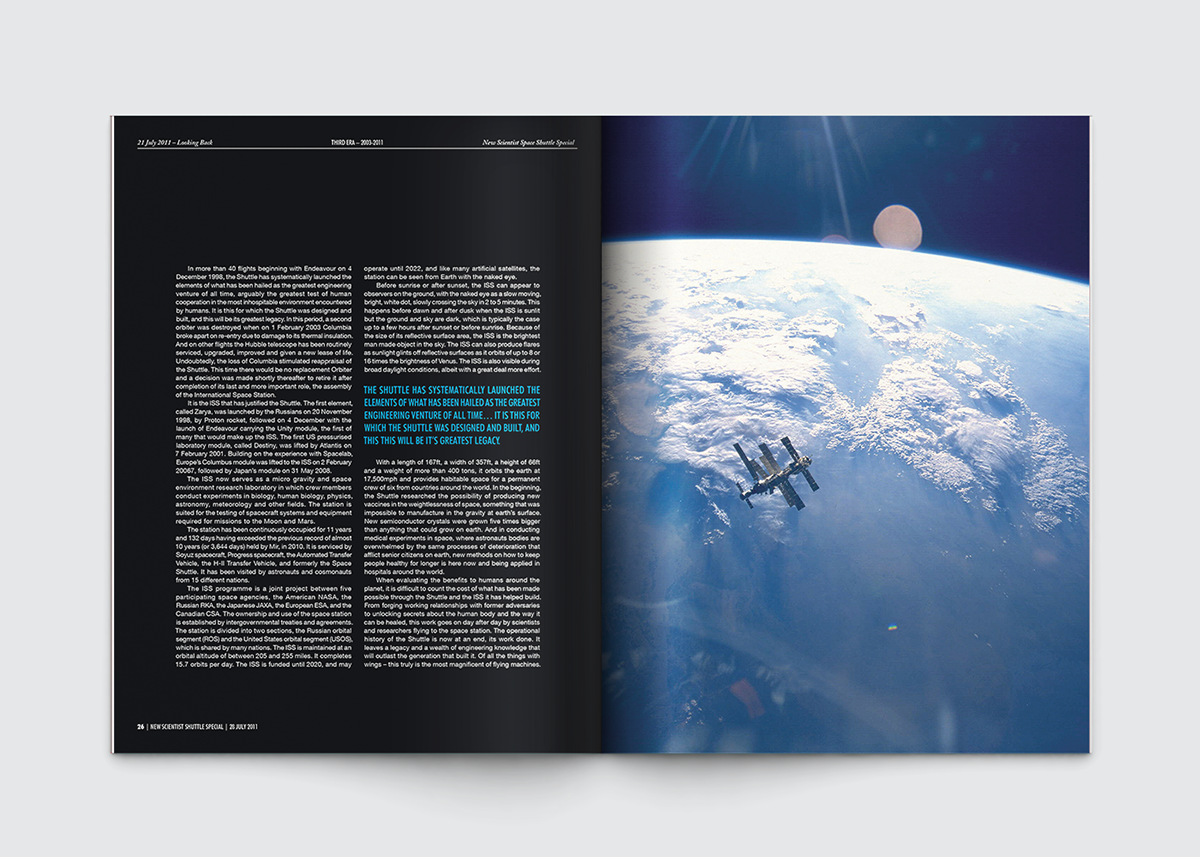 Adobe Portfolio space shuttle Space  shuttle nasa Booklet new scientist magazine University College Falmouth istd infographics