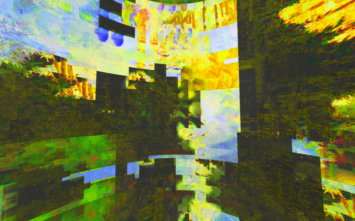 abstract Glitch inversion invert glitch art Oculus Oculus Rift Viewing installation wip projection SAIC student Undergraduate photo