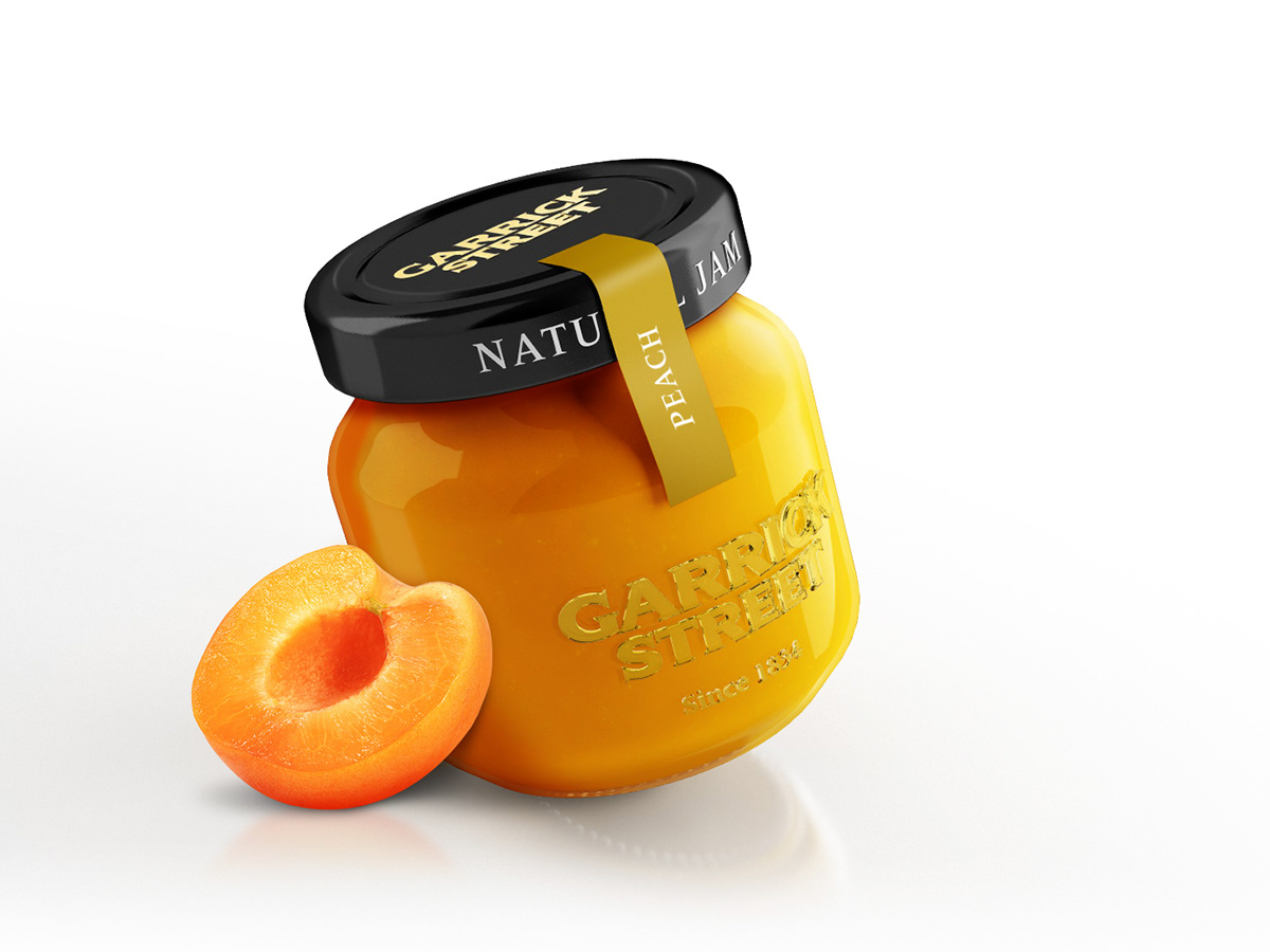 Packaging jam strawberry glass graphicdesign design peach branding  Pack