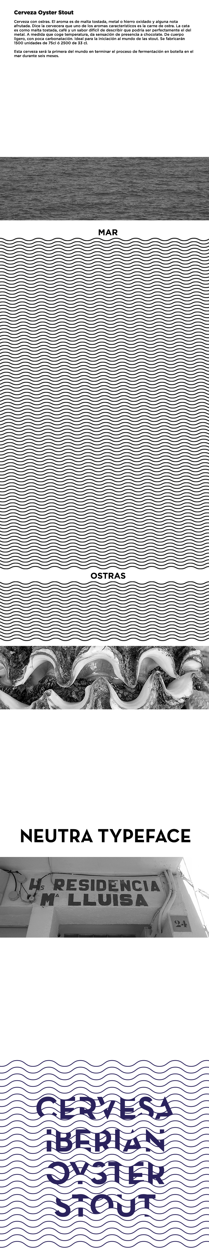 Typeface beer water sea barcelona oyster Bier lettering modular geometry drink type pattern