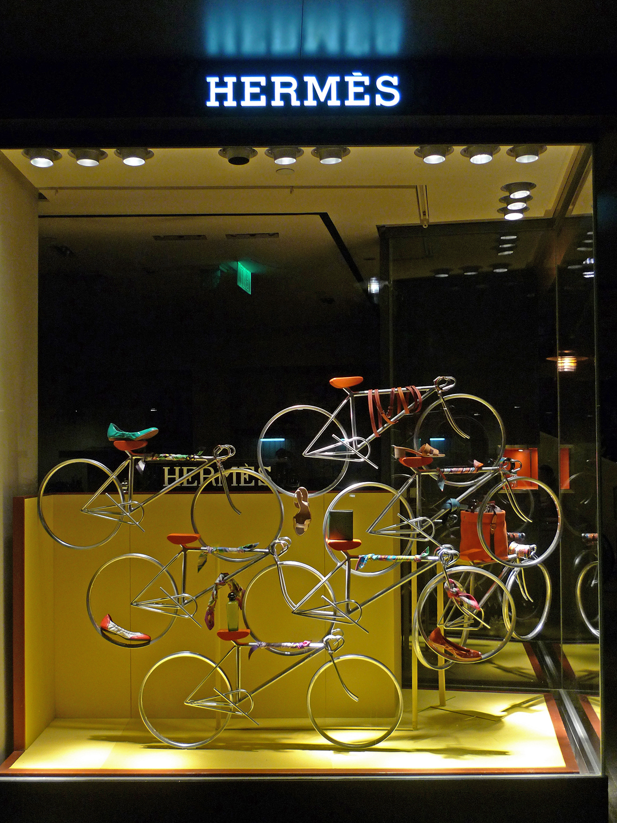 hermes Window Display Store Display sport Bike merchandising