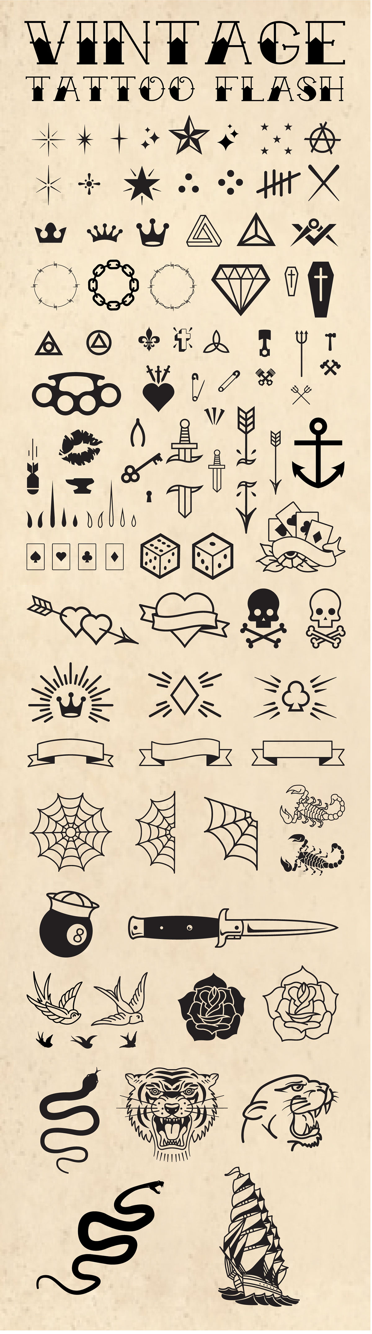 tattoo Flash vector Classic vintage