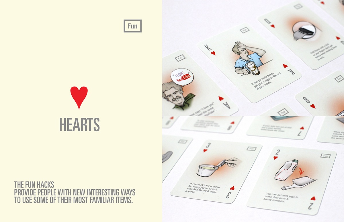 Life Hacks survival kit cards tools home spades clubs hearts diamonds tin deck Playing Cards hacks makerbot