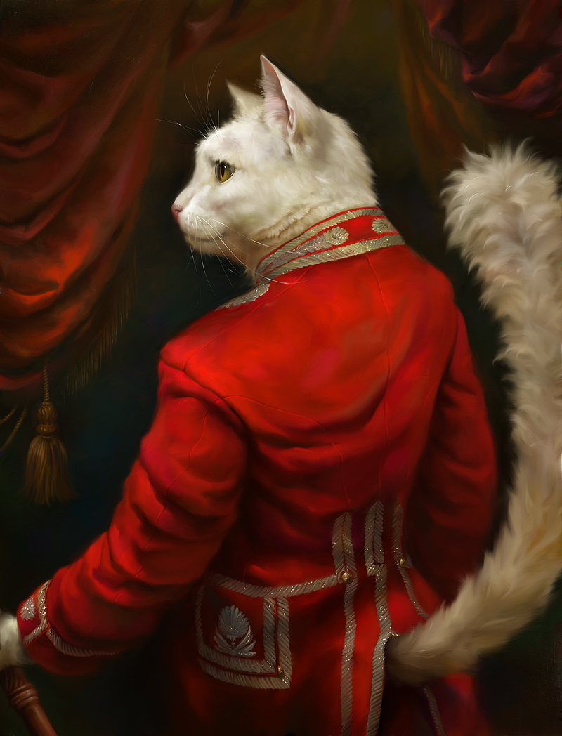 Cat court portrait anthro Herald history historic costume cute Classic royal red Beautiful Pet