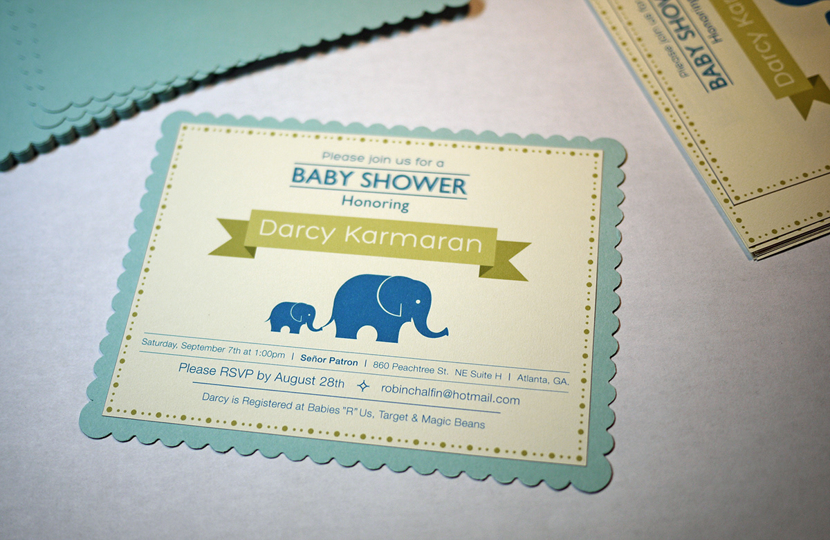 elephant invite Baby Shower rsvp