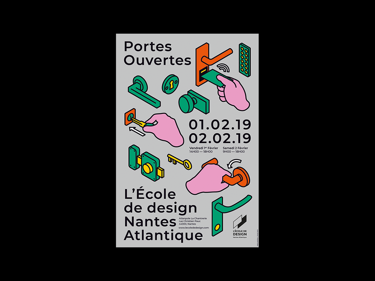 design Open Days l'école de design Nantes poster school Design School handle door