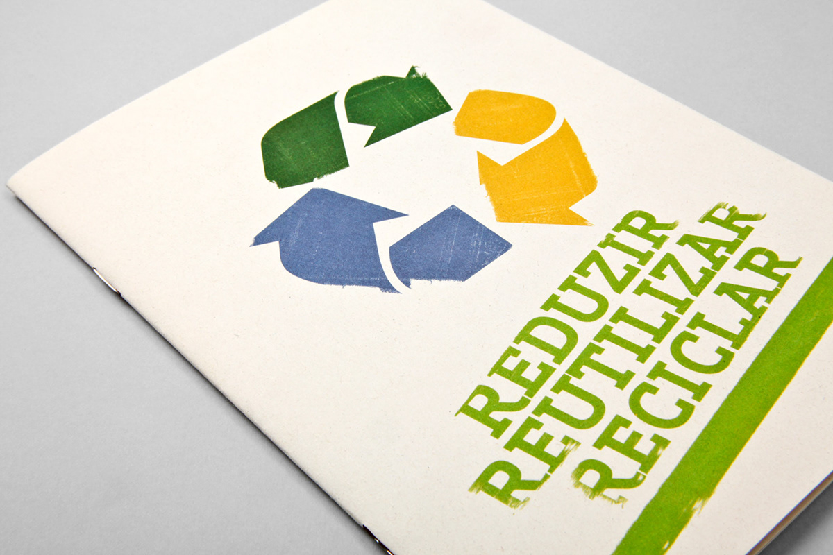 brochura reciclagem Ilustração brochure recicle