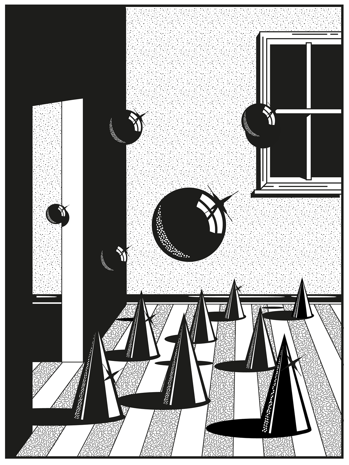 dark skull balls interiors vector graphic Vectorial Illustrator Patterns