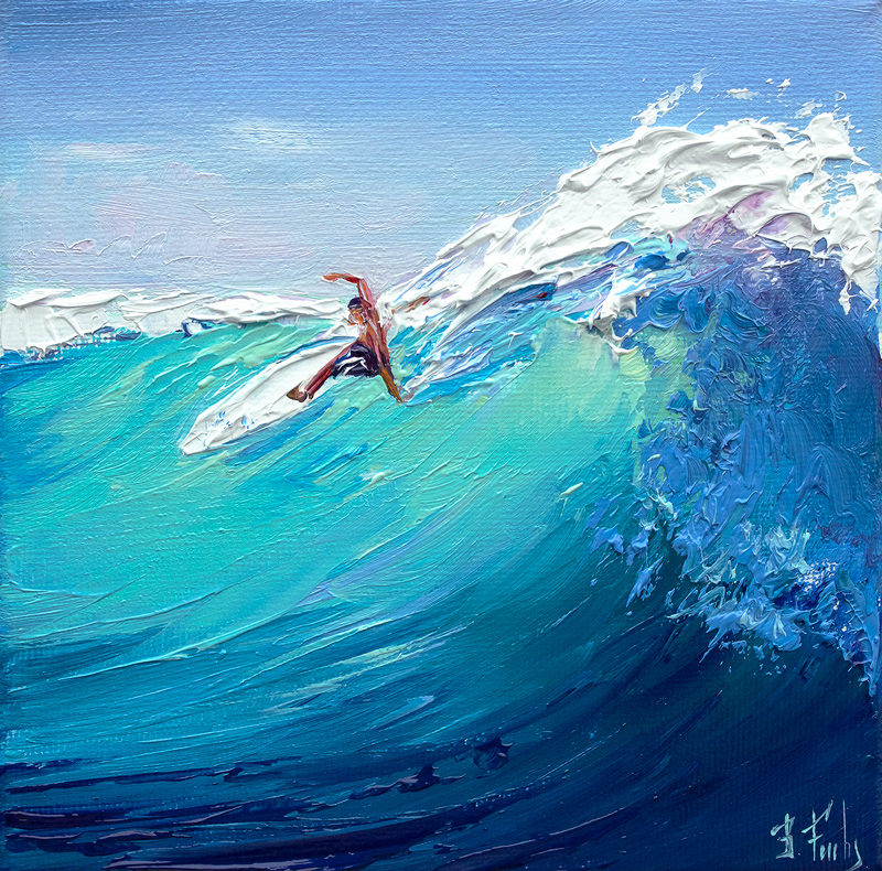 art artwork Ocean painting   sea Surf surfer surfing water wave