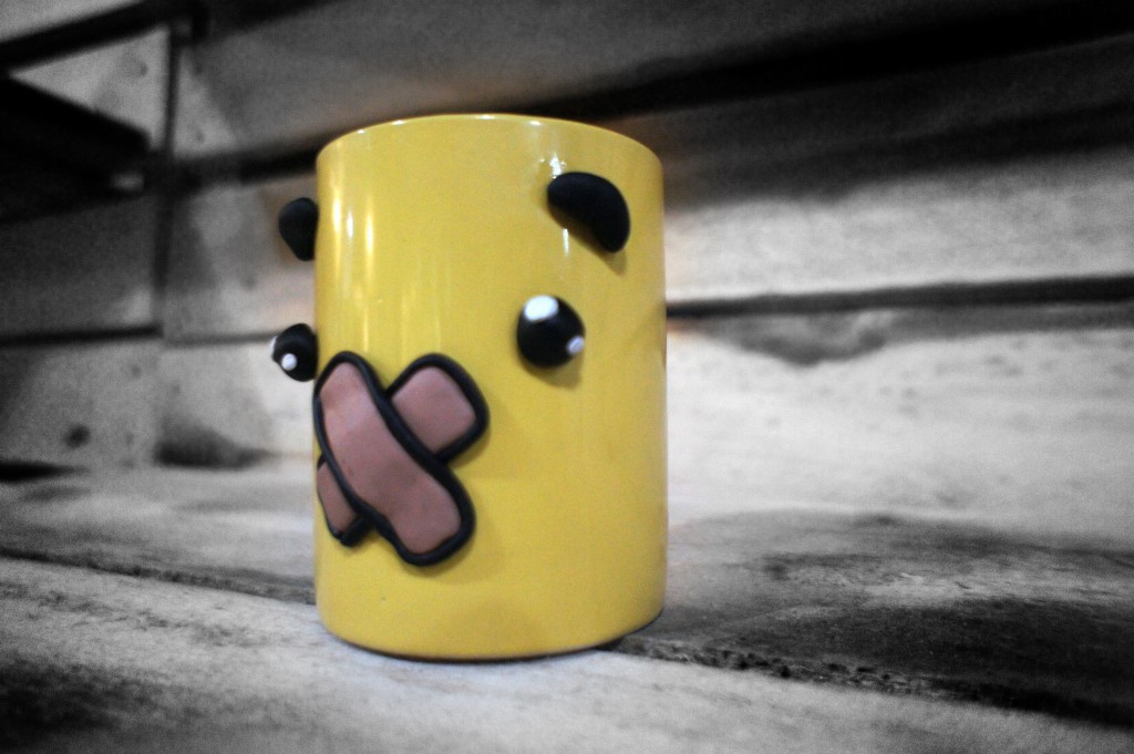 Mugs taza tasse Yellow Mugs Yellow Happy Mugs Mugs for Sale fimo handcraft Coffee happy yellow