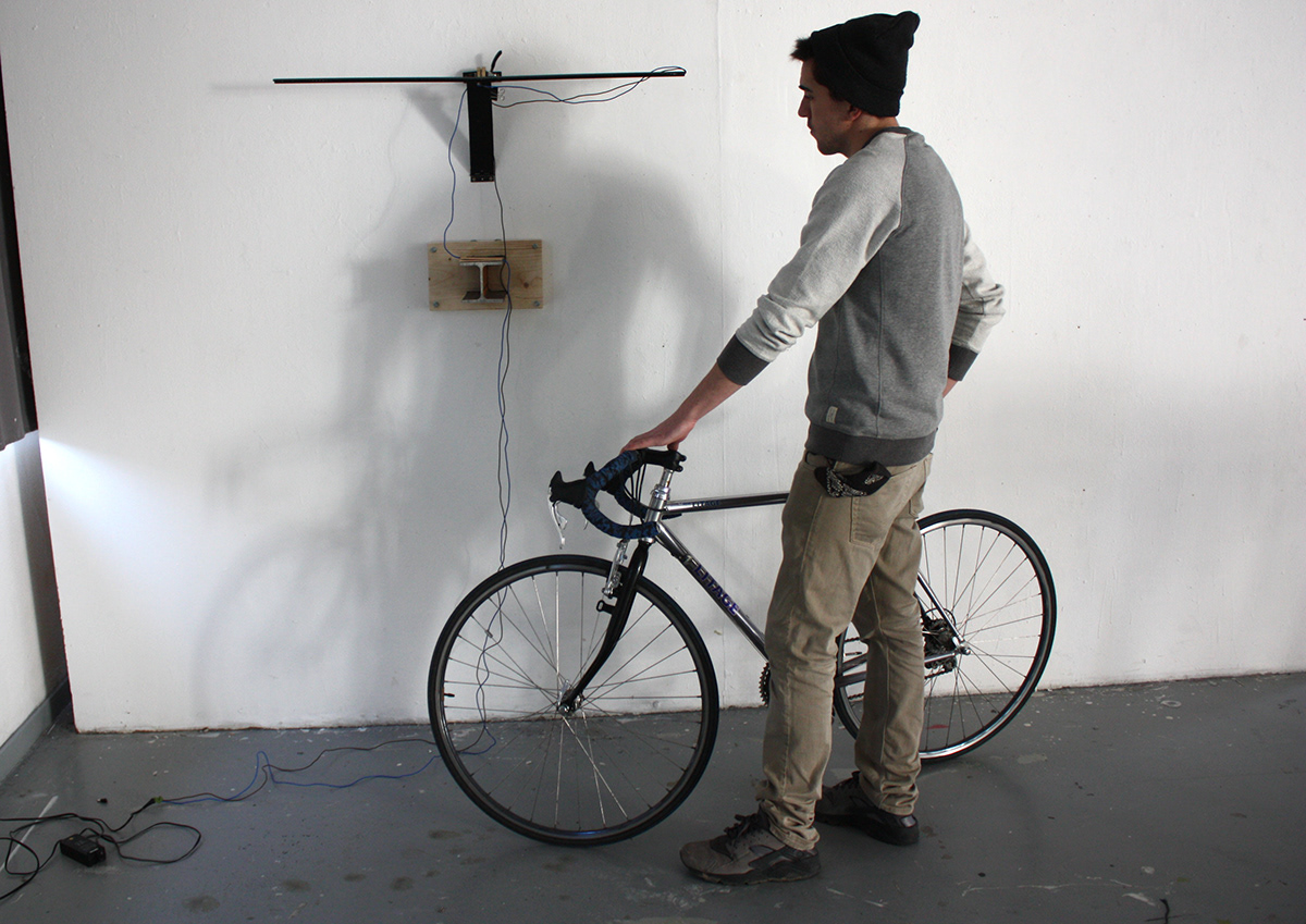 Bike Rack Lamp Bike Lamp installation beam Bicycle wall