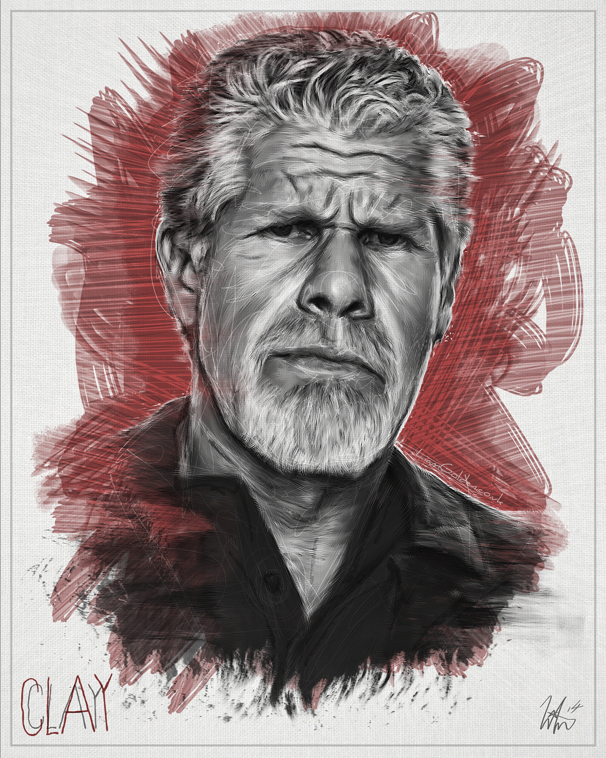sons of anarchy SOA clay clay morrow ron perlman tv show series sons red art Liam Golden lbg44