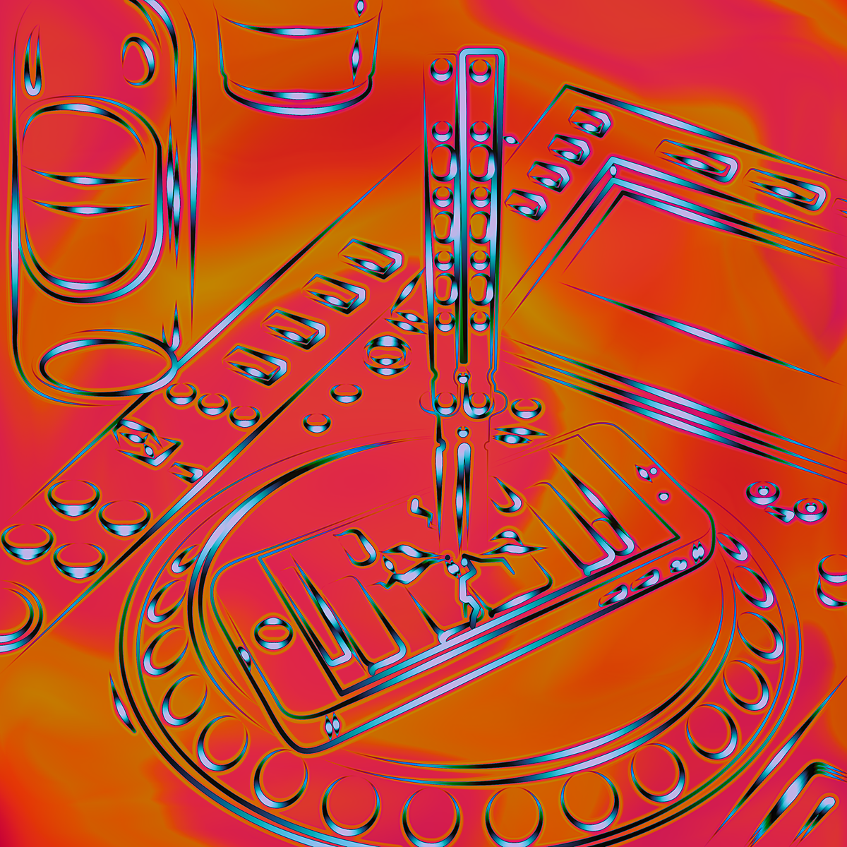 ILLUSTRATION  art digital design neon iridescent kolotusha poster Album music