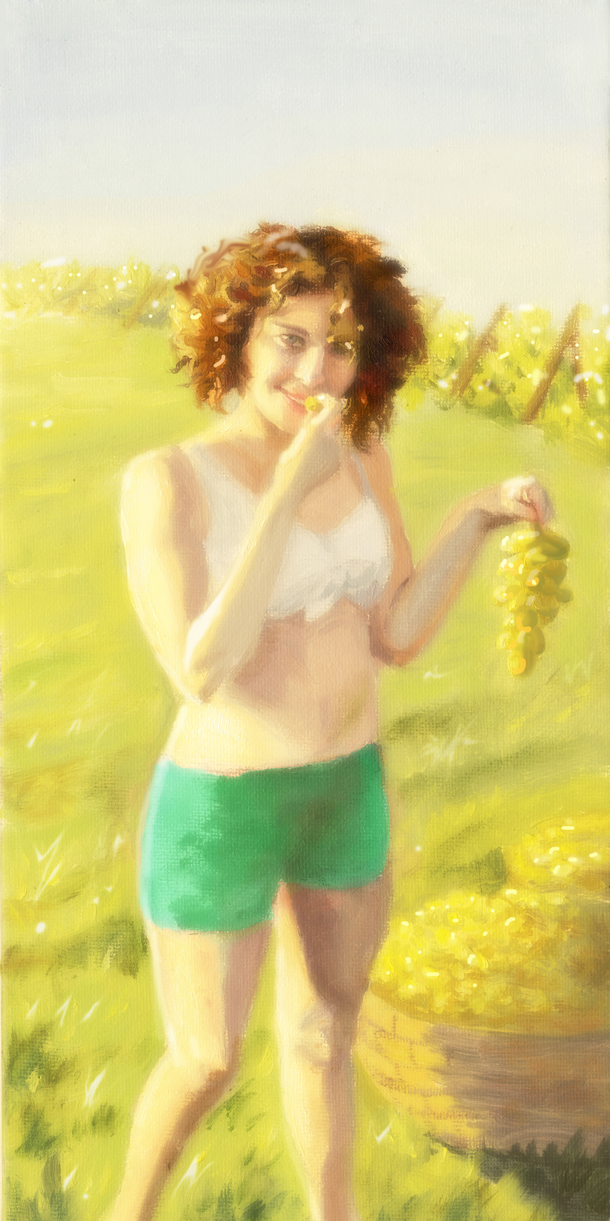 wine girl grapes light Sun Italy Label Chardonnay Merlot White red yellow old  WOMAN sexy