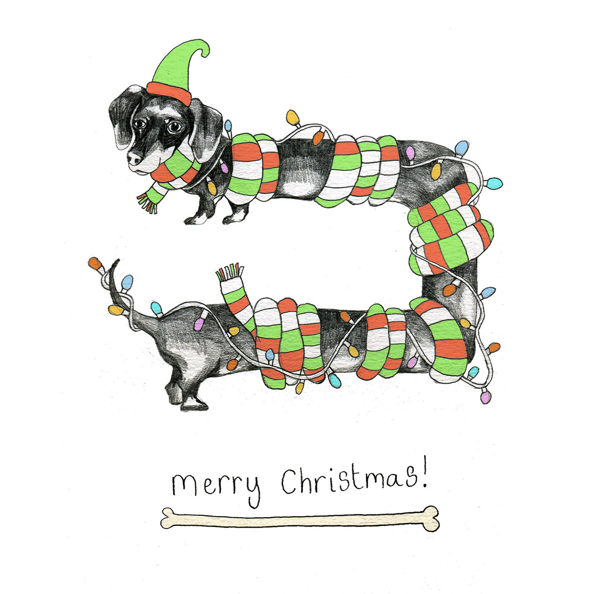 Christmas dog puppy cute card card design