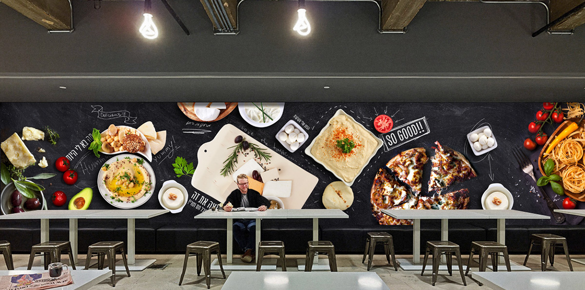 chalk blackboard menu Food  meat israel wall Interior