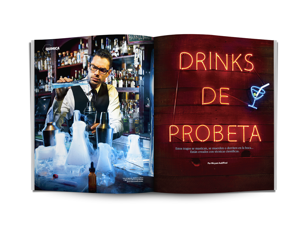 editorial design graphic design type neon bar pub pub bar quo revista magazine
