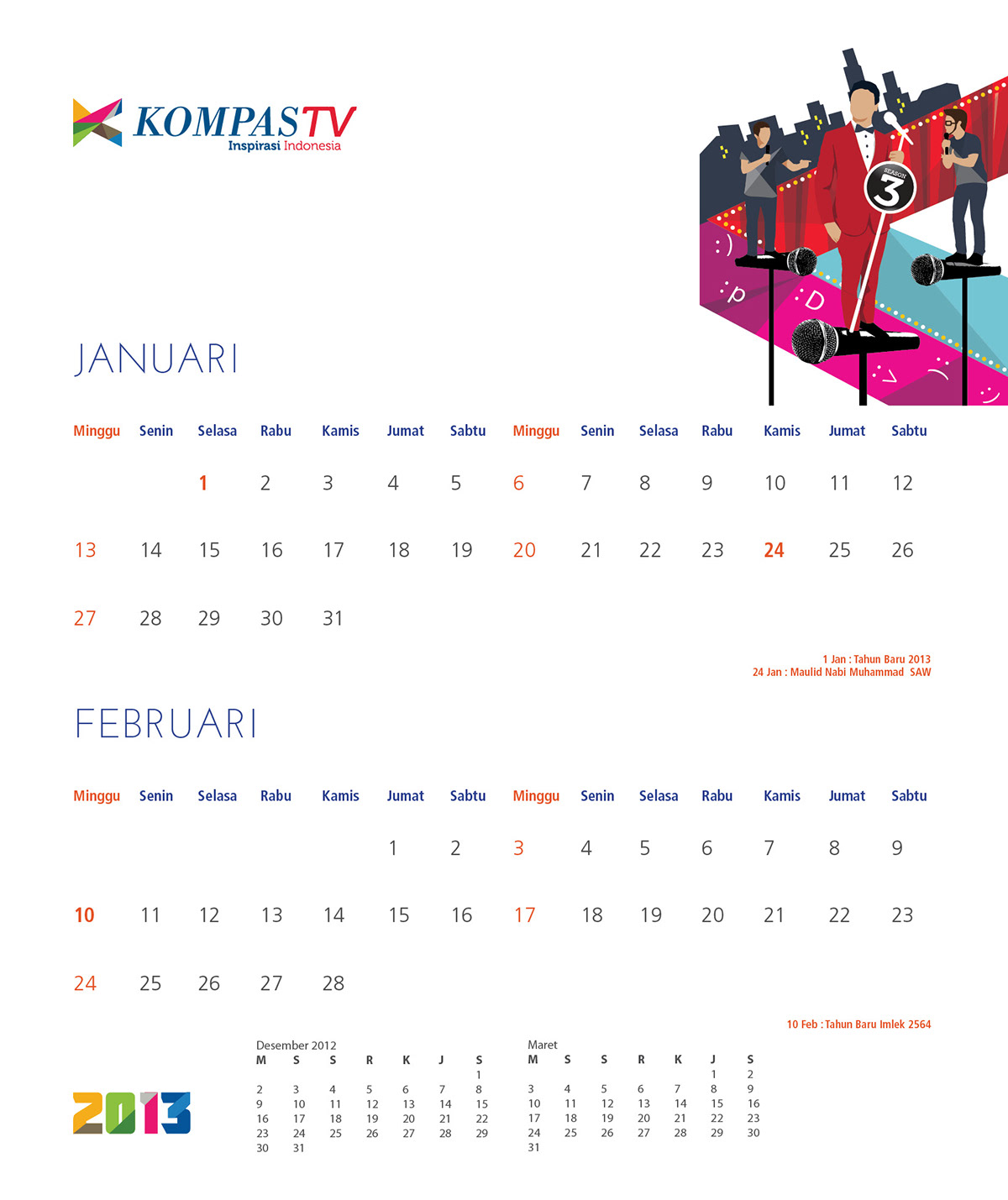 calendar corporate indonesia vector art  Illustration kompas