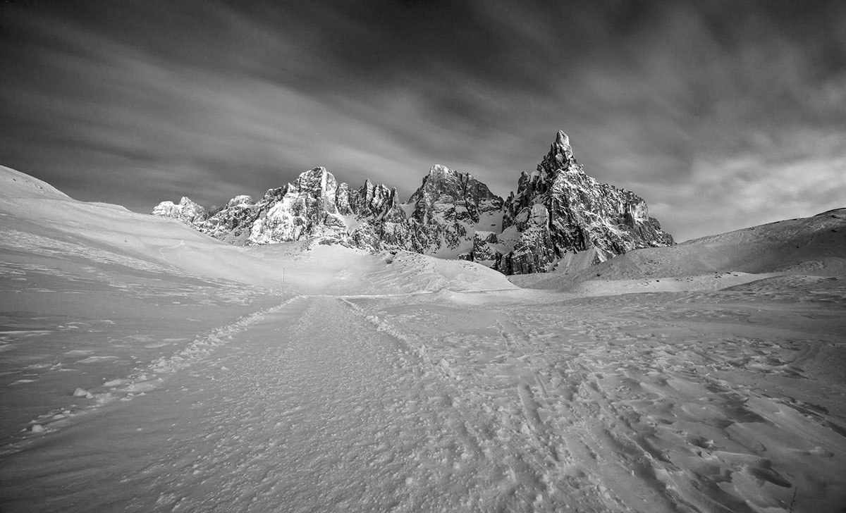 sec photgraphy landscapes dolomites UNESCO world heritage never stop exploring black and white Italy mountains