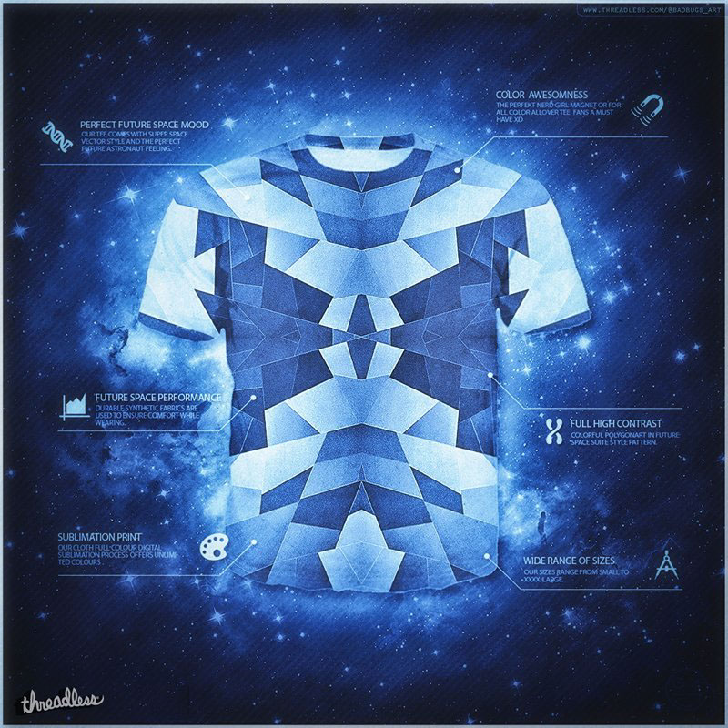 geometric tshirt allover Threadless space suit Cosplay blue deepspace