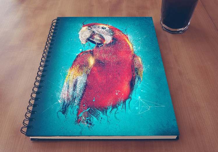 notebook cover animals wide Nature Panda  macaw tiger elephant bear penguin orca wolf