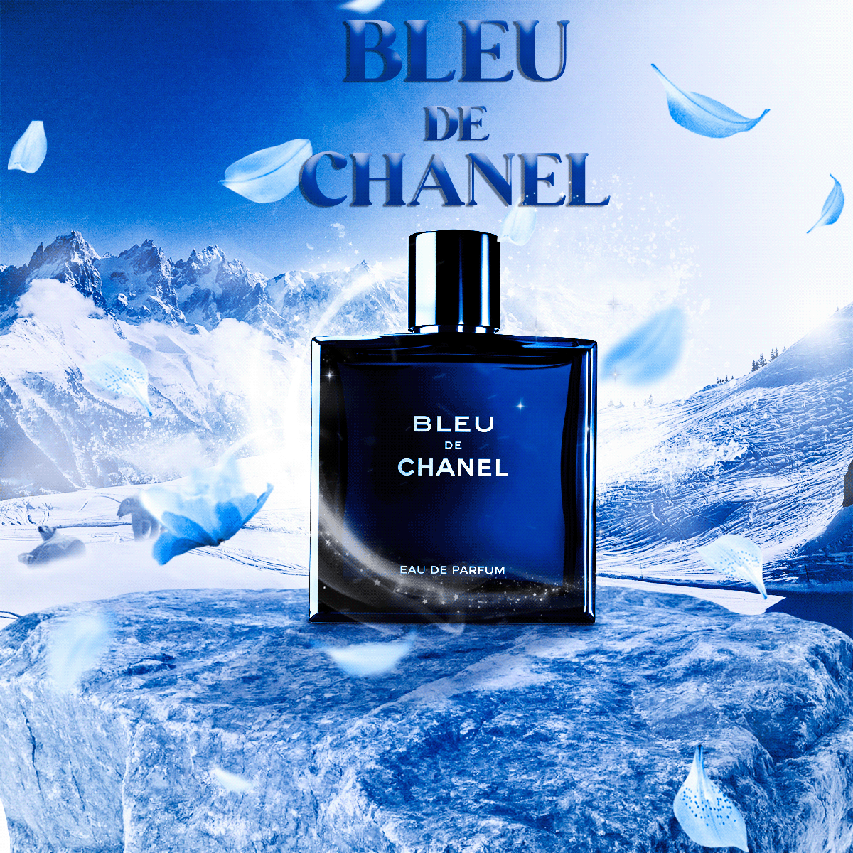 Graphic Designer Advertising  perfume beauty bleu de chanel Beauty Products Style Fashion  model beutiful
