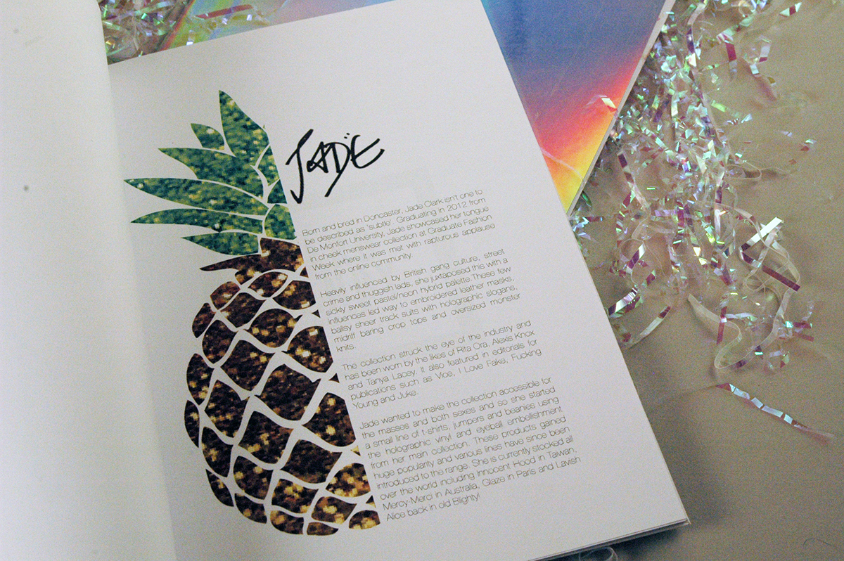 jade clark look book fashion look book Catalogue brochure publication book perfec binding vinyl logo clothes magazine trends fashion style holographic