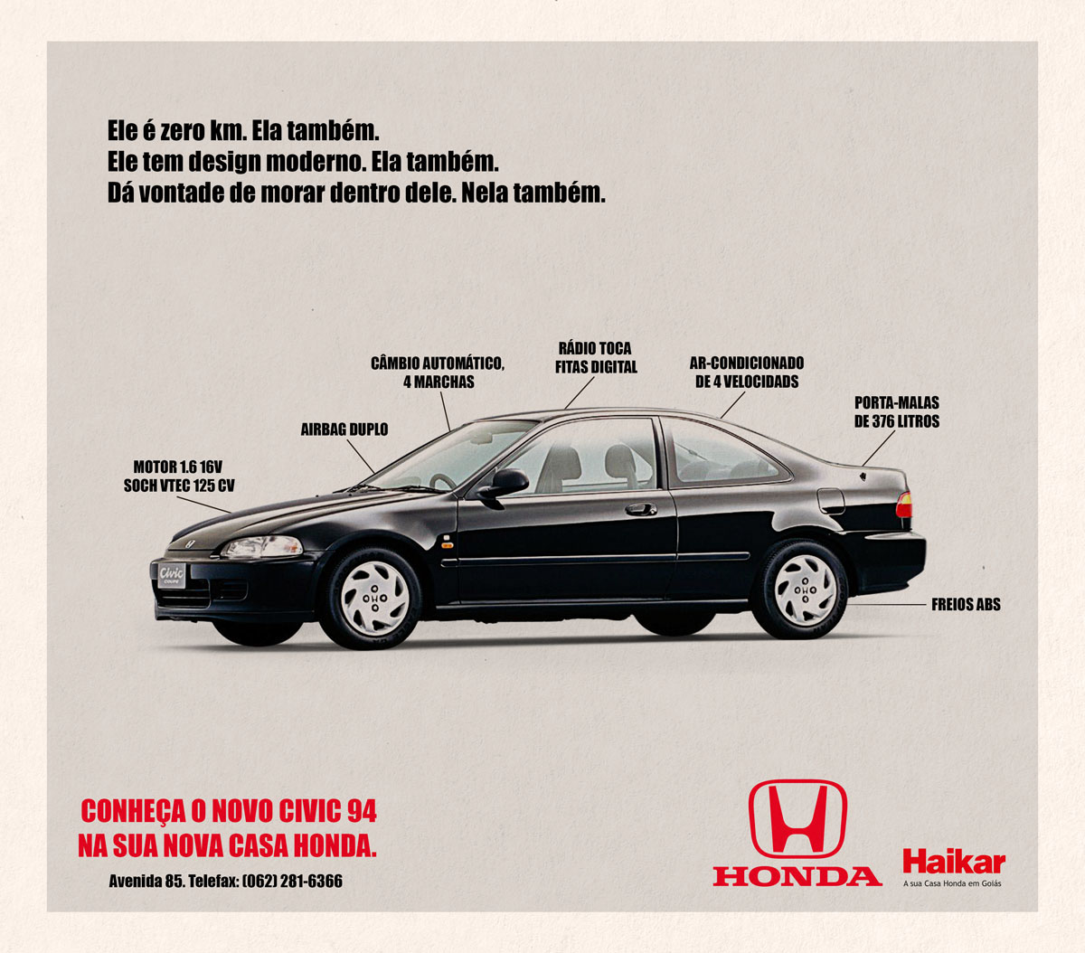 Honda car carro 20 Years Civic Brasil casa historia home history