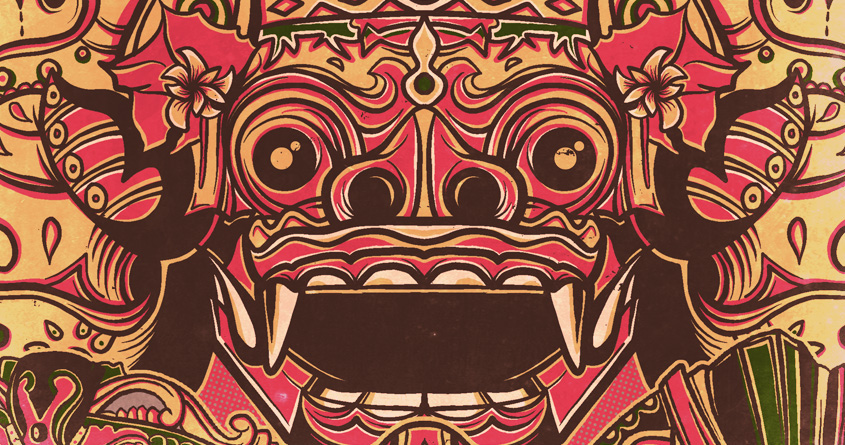 culture mask indonesia photoshop wacom pattern ornament barong bali Wayang