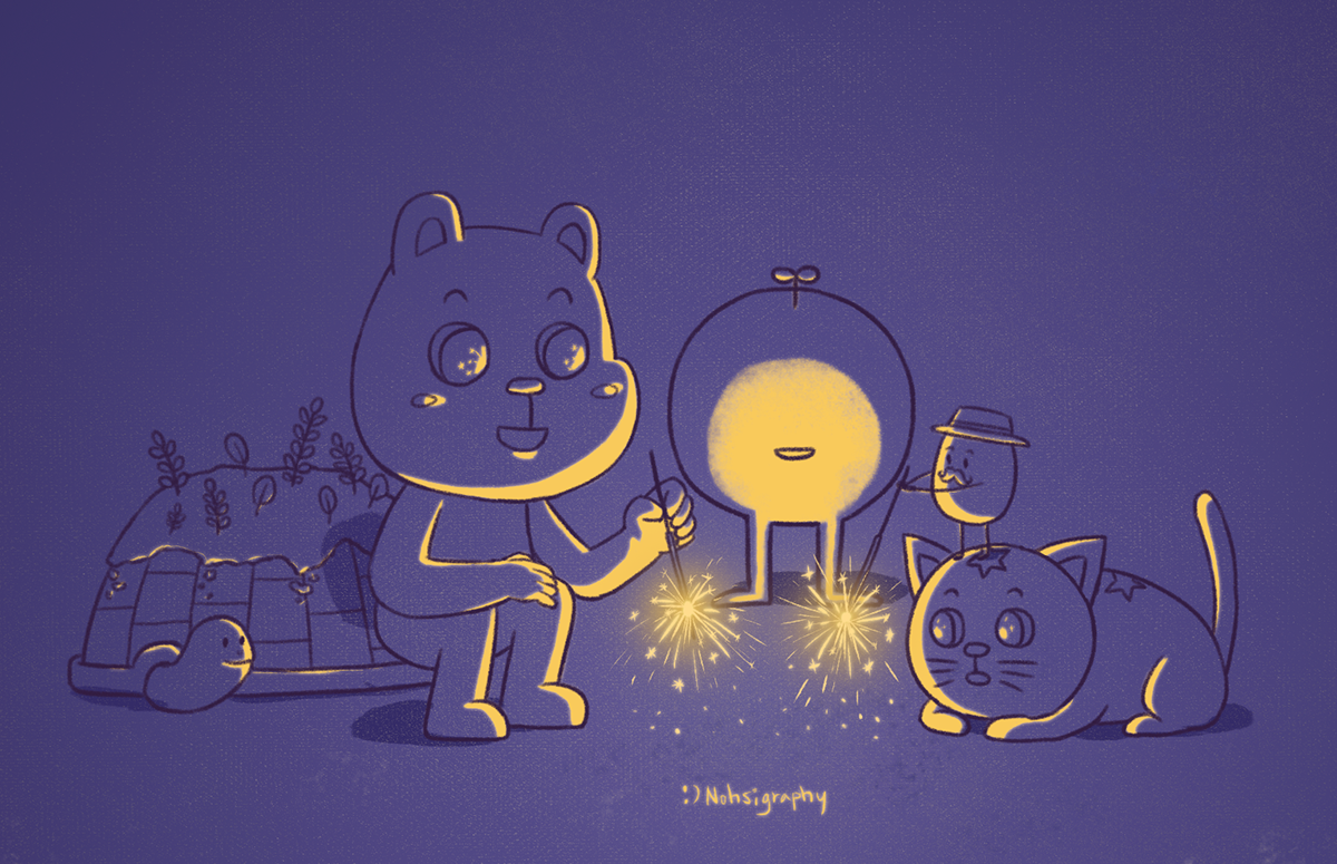 ILLUSTRATION  Character Character design  firework sparkle wish gummy friends