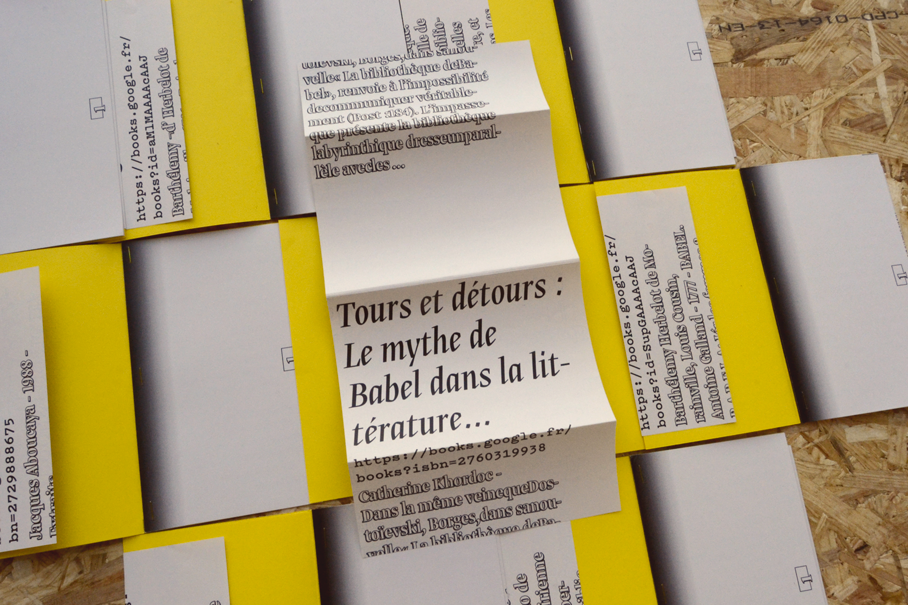 Borges Bibliothèque de Babel google google books edition graphisme Typographie installation experimental