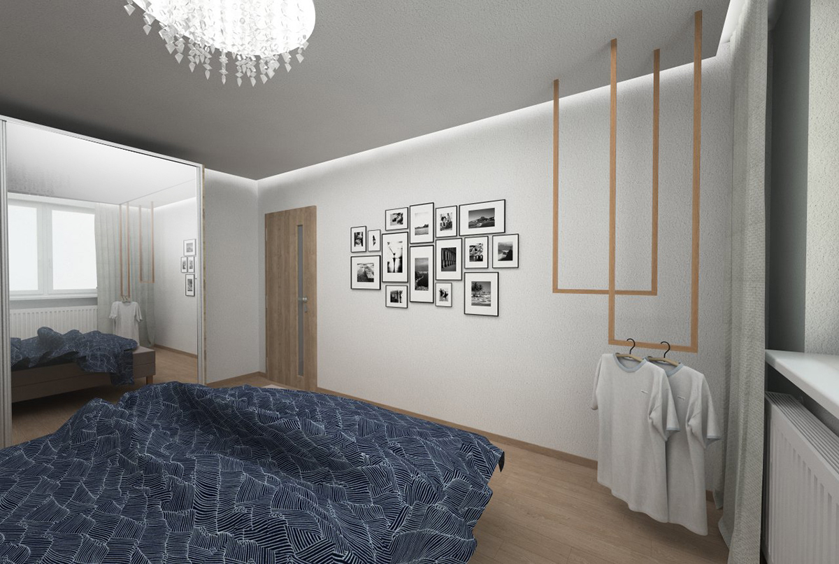 návrh interiéru vranov interiérový Dizajn vranov design bytový Interior Spálňa obyvacka kuchyna