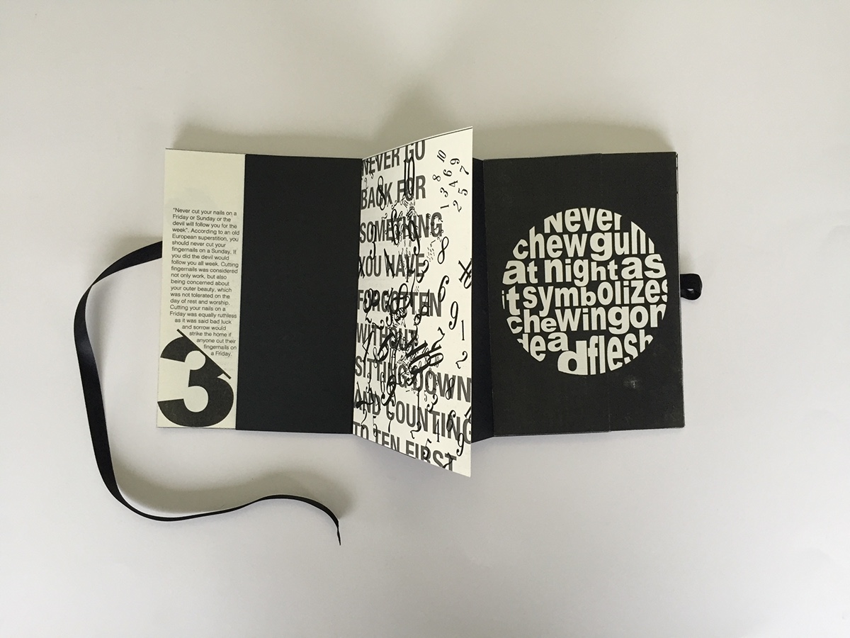 superstition thirteen handmade publication design foldout book