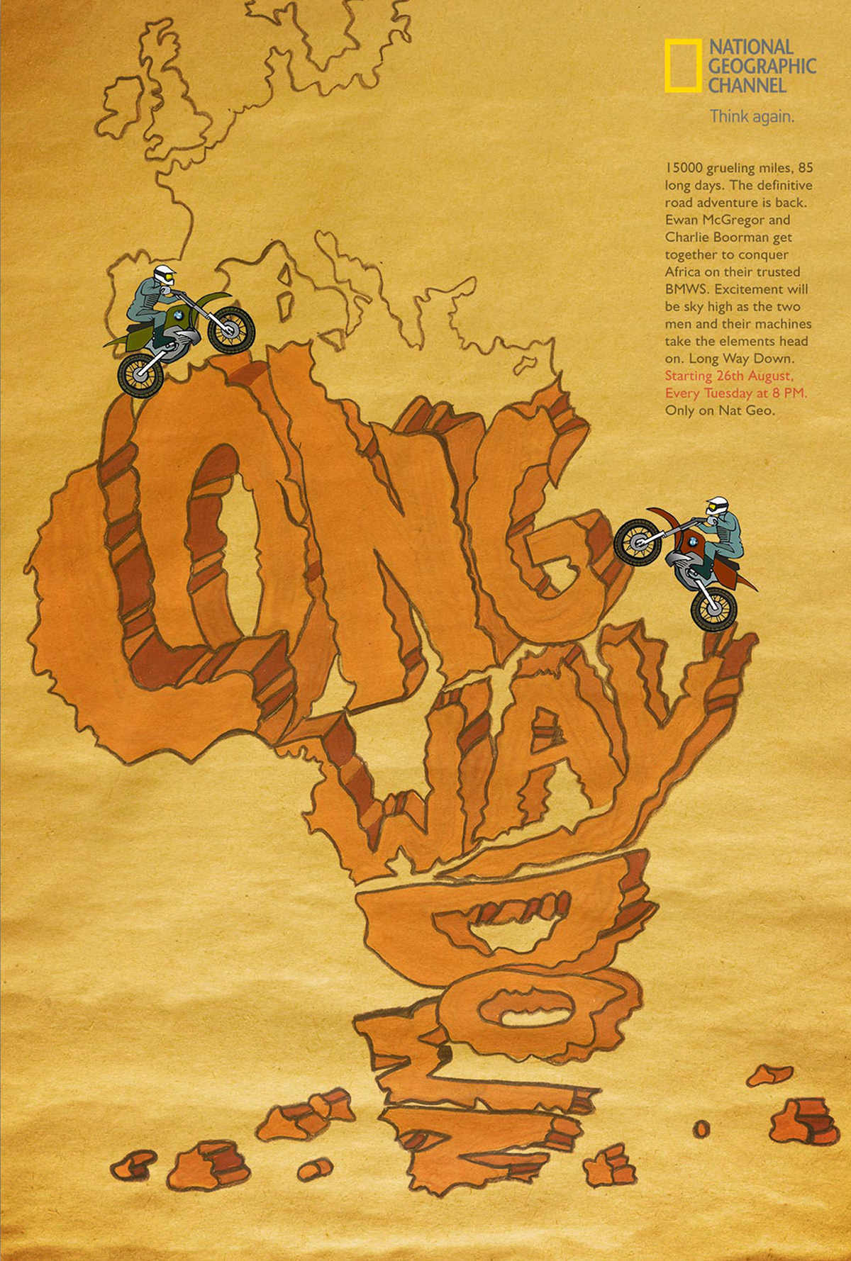 national geographic ngc Bike africa Long Way Down adventure press advertisement