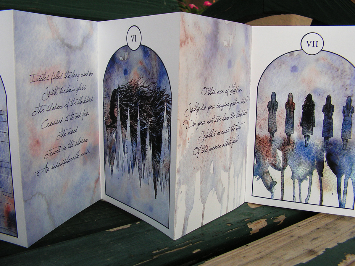 blackbird Wallace Stevens 13 ways thirteen ways pen watercolor ink eerie book poem