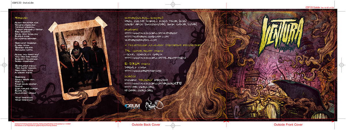 album cover Hardcore metal band cd cover graphic design mrzero ventura